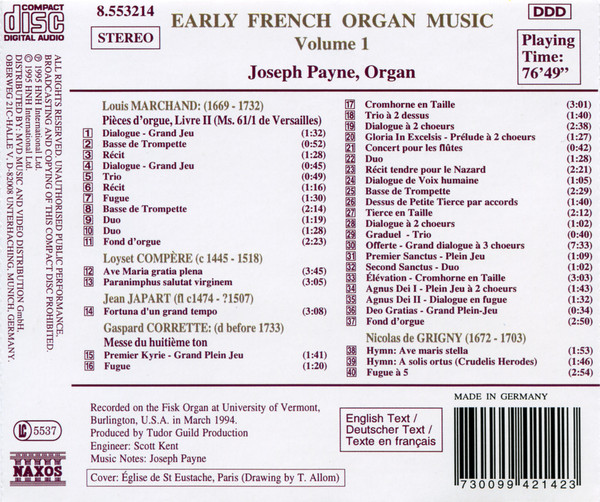 Early French Organ Music, Vol.  1 - slide-1
