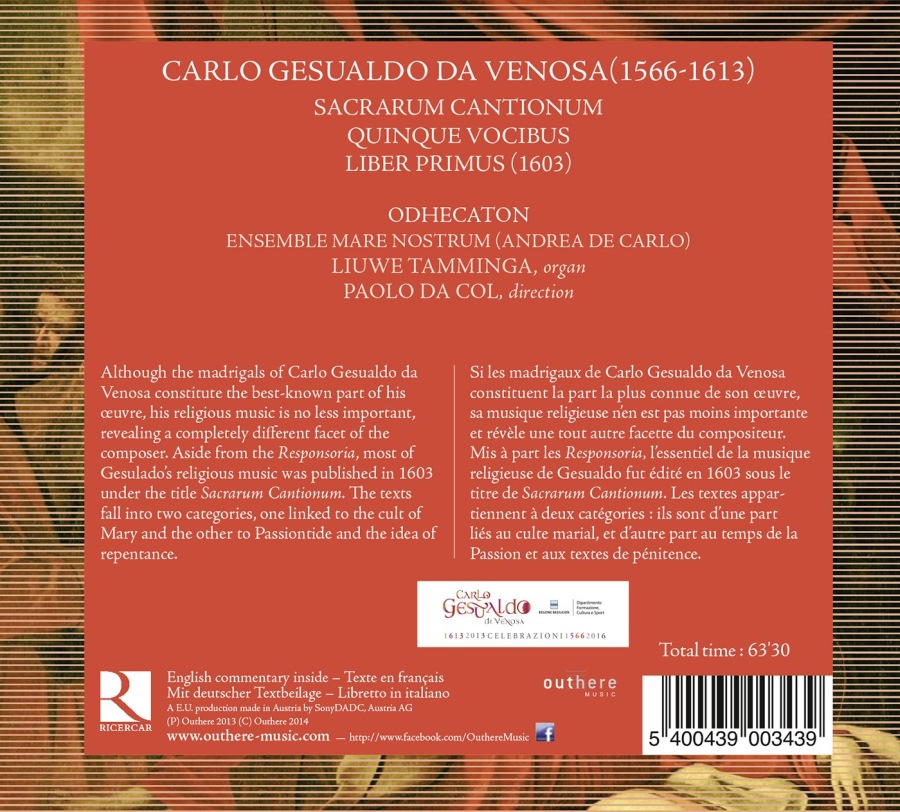 Gesualdo da Venosa, Carlo: Sacrarum cantionum quinque vocibus - slide-1