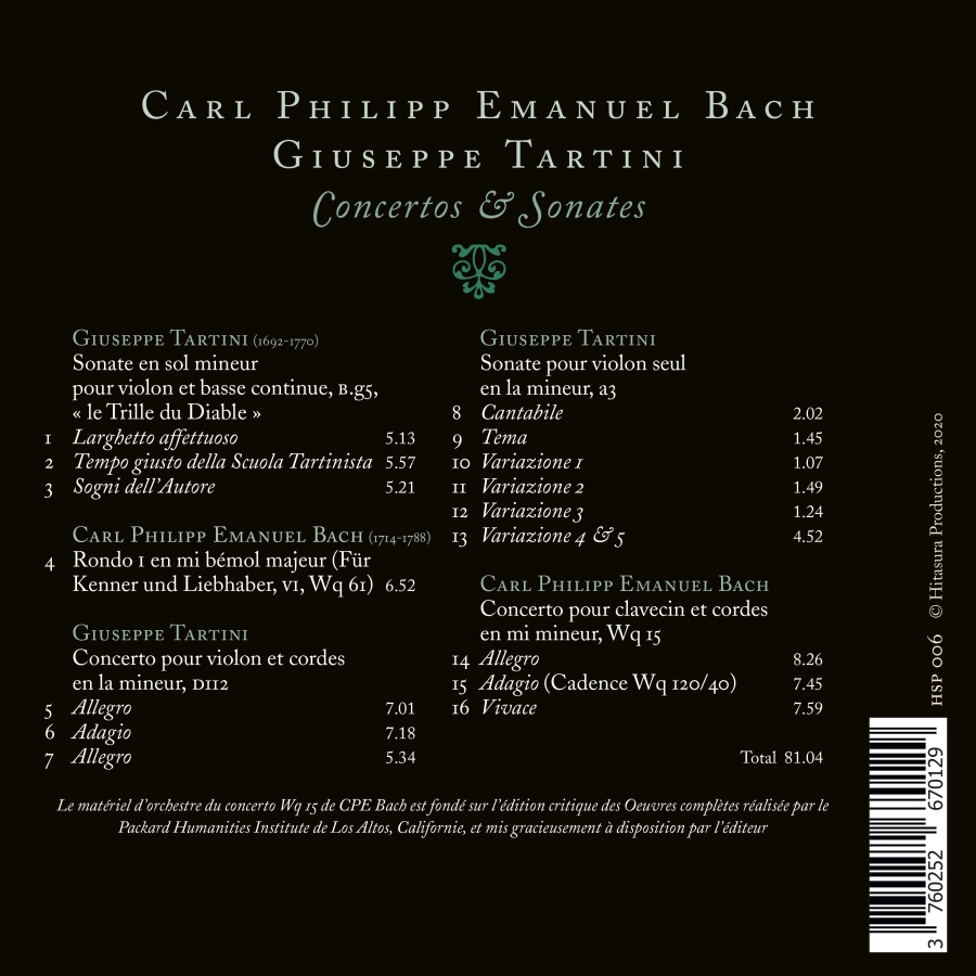 C.P.E. Bach & Tartini: Concertos & Sonates - slide-1