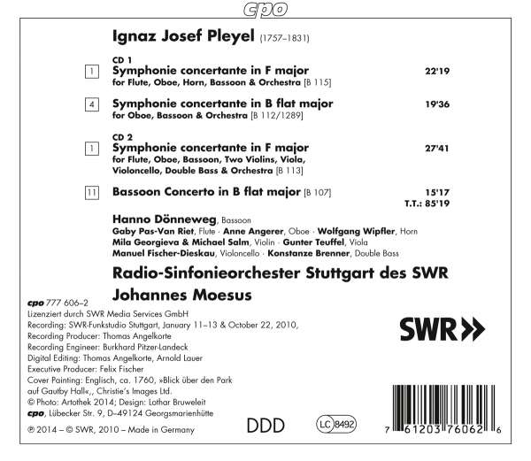 Pleyel: Symphonies Concertantes; Bassoon Concerto - slide-1