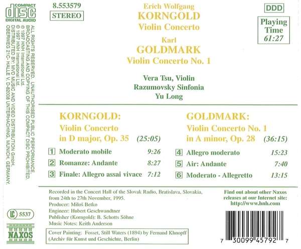 KORNGOLD / GOLDMARK: Violin Concertos - slide-1