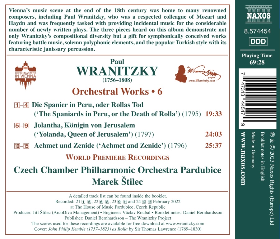 Wranitzky: Orchestral Works Vol. 6 - slide-1