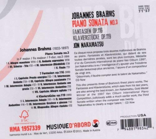 Brahms: Piano Sonata No.3, Fantasien op. 116, Klavierstücke op. 119 - slide-1
