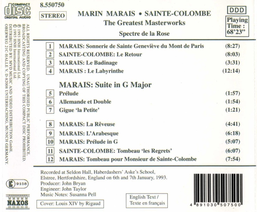 MARAIS / SAINTE-COLOMBE: The Greatest Masterworks for Viols - slide-1
