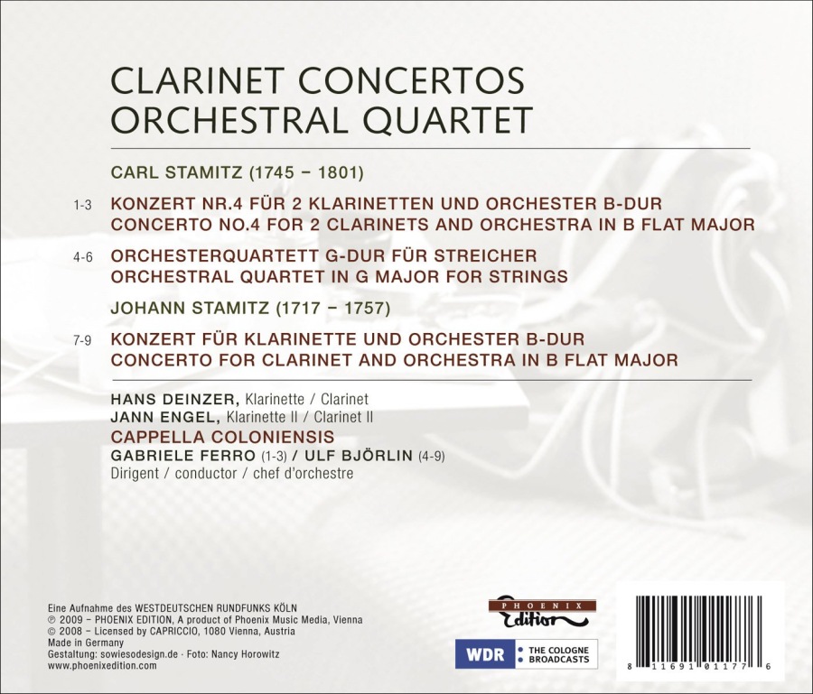 Stamitz: Clarinet Concertos, Orchestral Quartet - slide-1