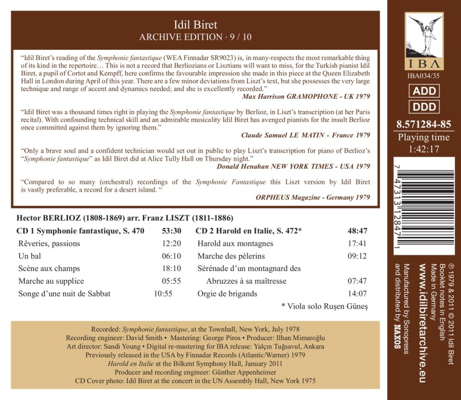 LISZT: Berlioz - Symphonie fantastique; Harold en Italie (Biret Archive Edition, Vol. 9 & 10) - slide-1