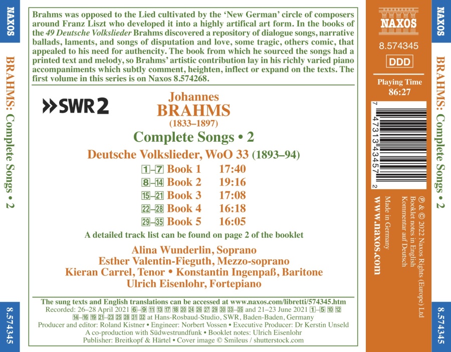 Brahms: Complete Songs Vol. 2 - slide-1