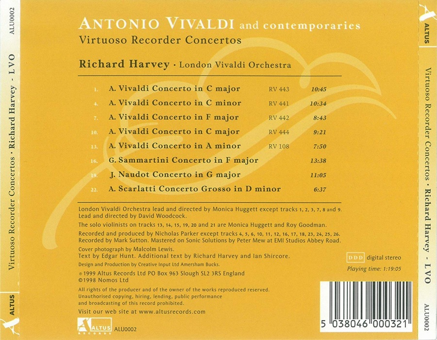 Recorder Concertos: Vivaldi, Sammartini, Naudot, Scarlatti - slide-1