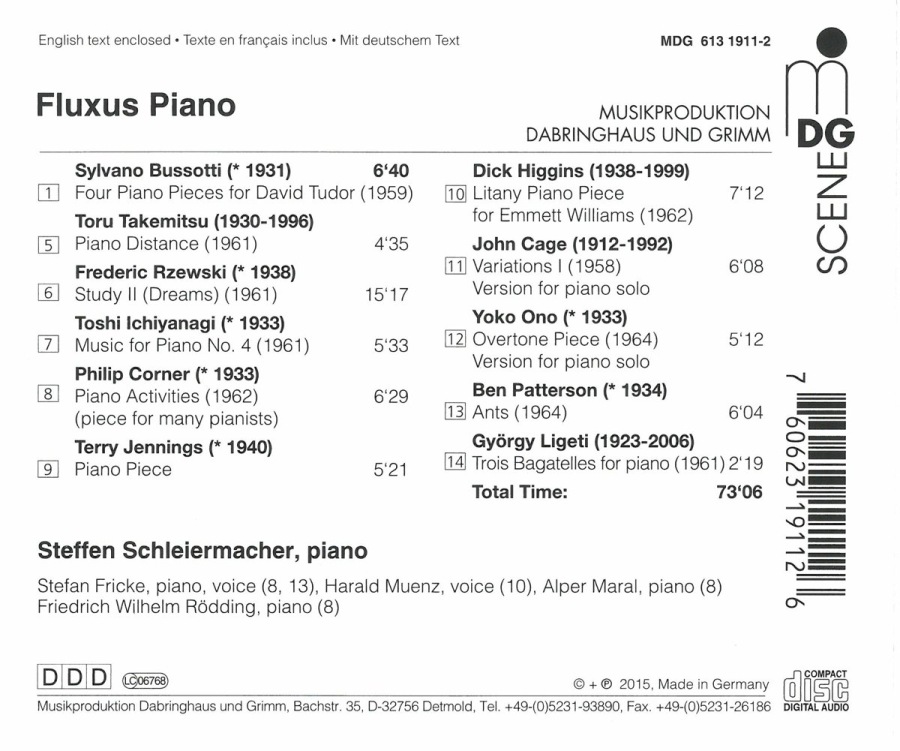 Fluxus Piano - Bussotti; Takemitsu; Cage; Yoko Ono; Ligeti; ... - slide-1