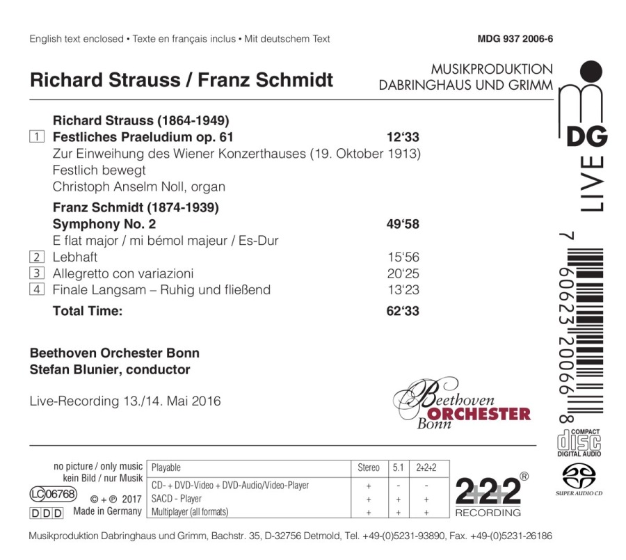 Schmidt: Symphony No. 2; Strauss: Festival Prelude - slide-1