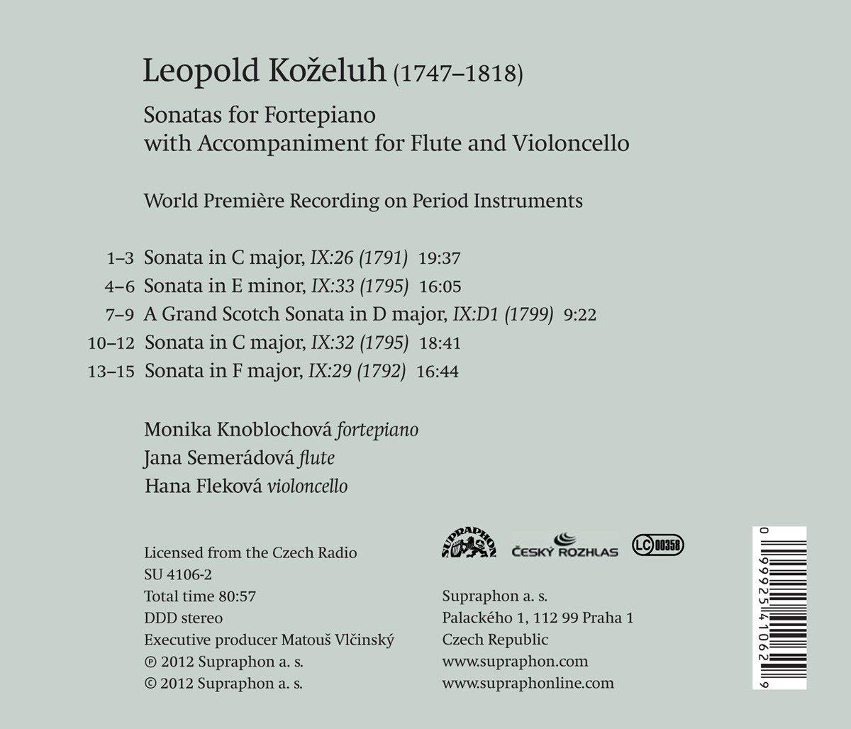 Koželuh: Sonatas for Fortepiano, Flute and Cello - slide-1