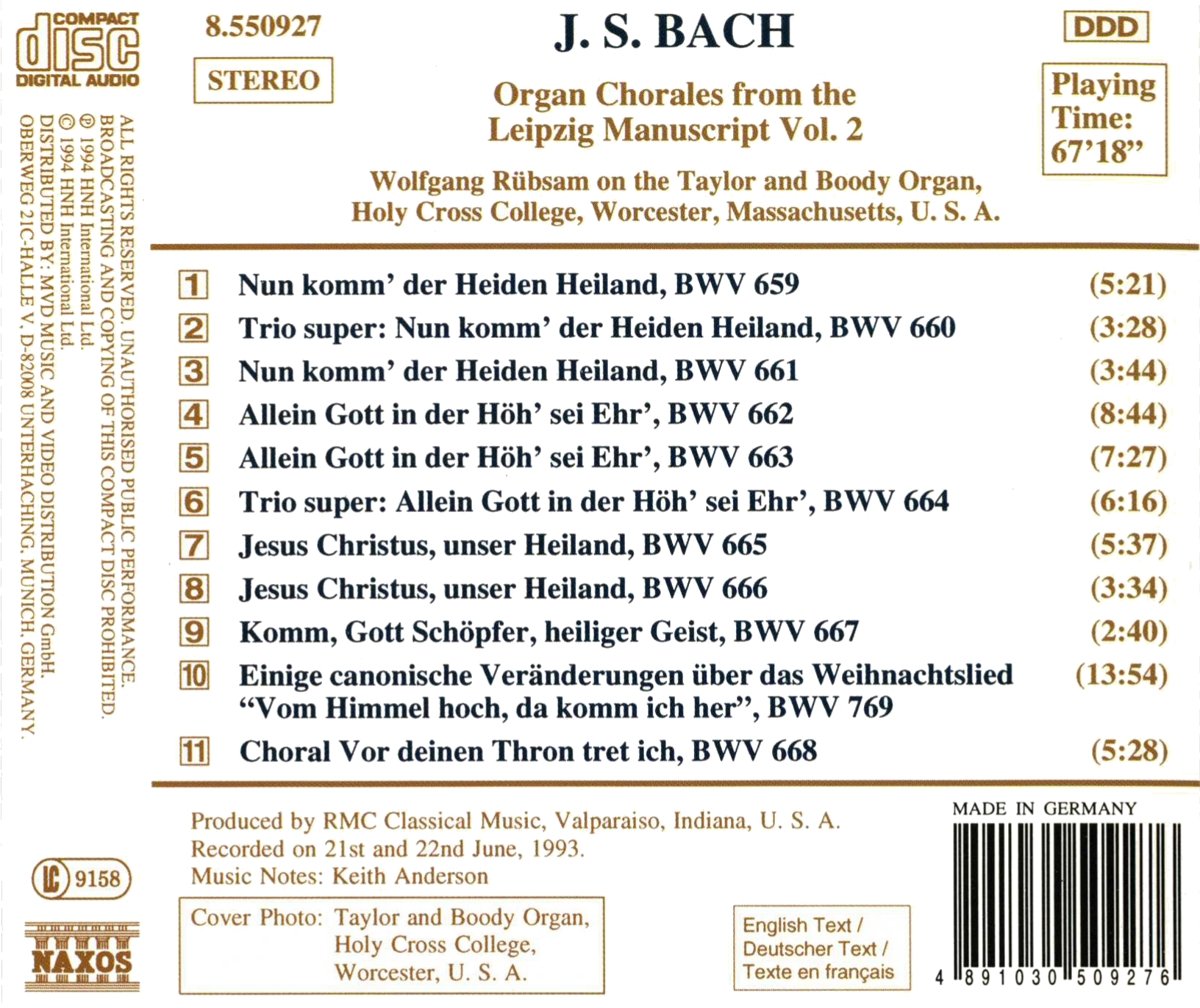 BACH: Organ Chorales vol. 2 - slide-1