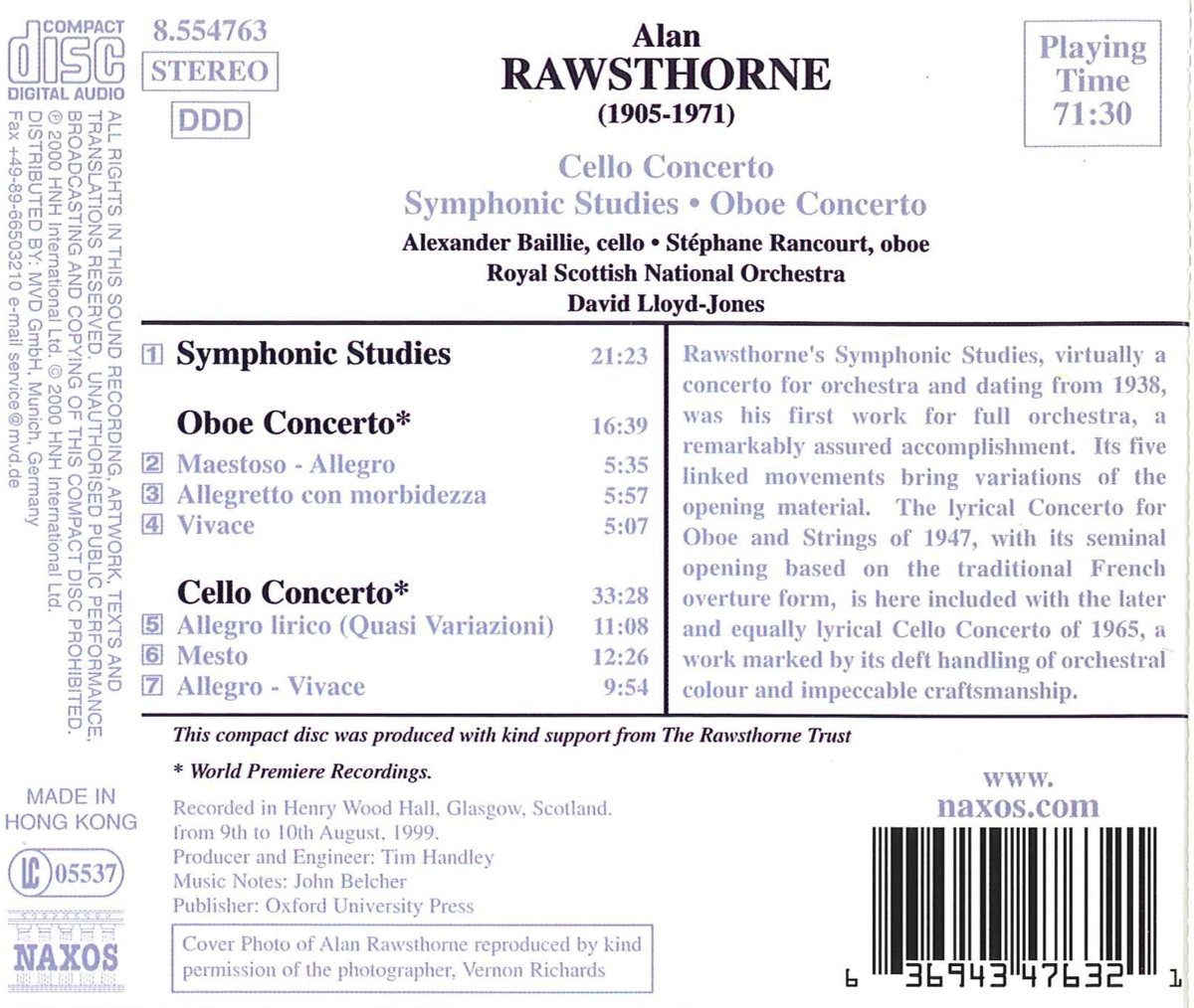 RAWSTHORNE: Cello Concerto - slide-1
