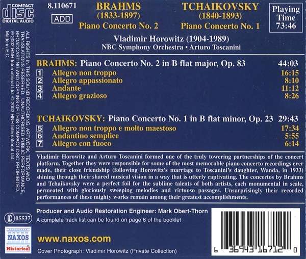 BRAHMS / TCHAIKOVSKY: Piano Concertos - slide-1