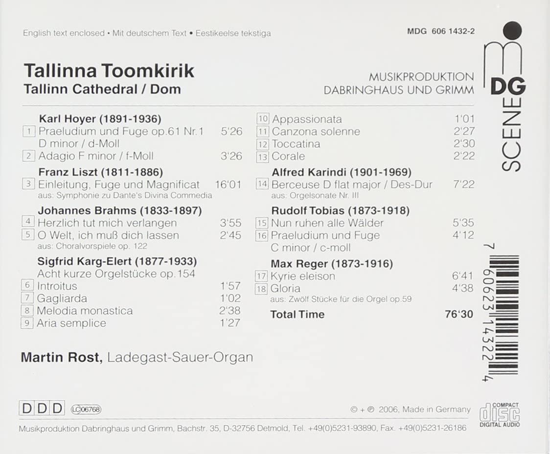 Tallinna Toomkirik" - Liszt, Brahms, Hoyer, Karg-Elert, … - slide-1