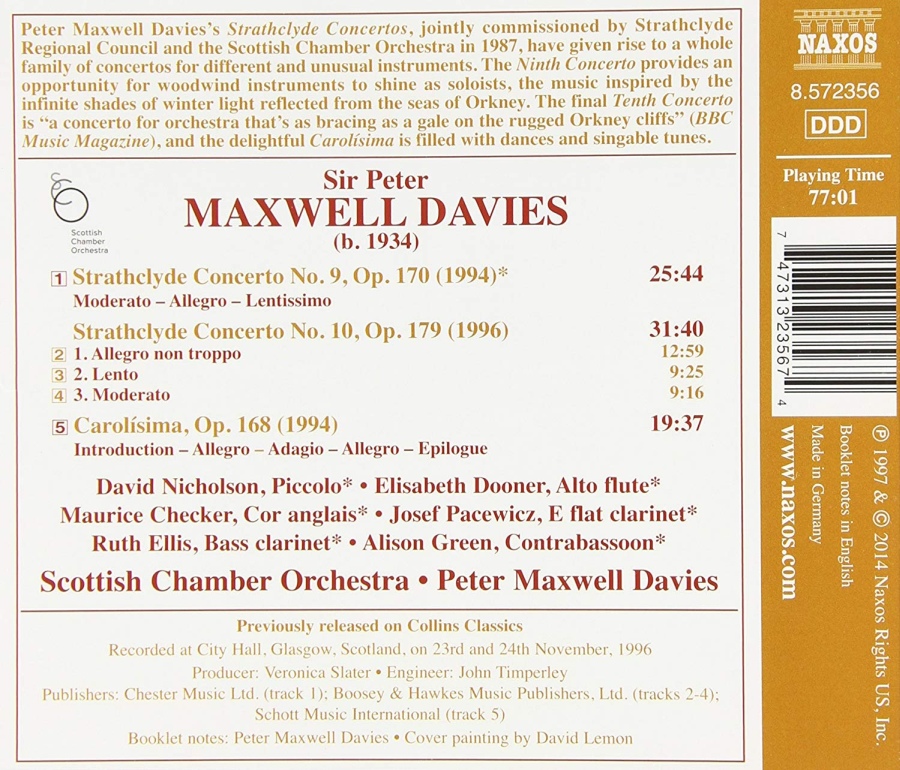Maxwell Davies: Strathclyde Concertos Nos. 9 & 10, Carolísima - slide-1