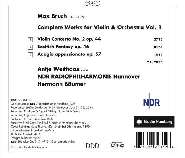 Bruch: Violin Concerto No. 2; Scottish Fantasy; Adagio appassionato - slide-1