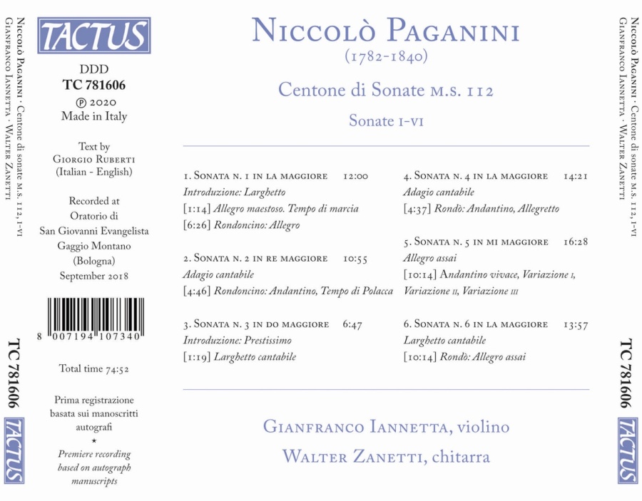 Paganini: Centone di Sonate I - VI - slide-1