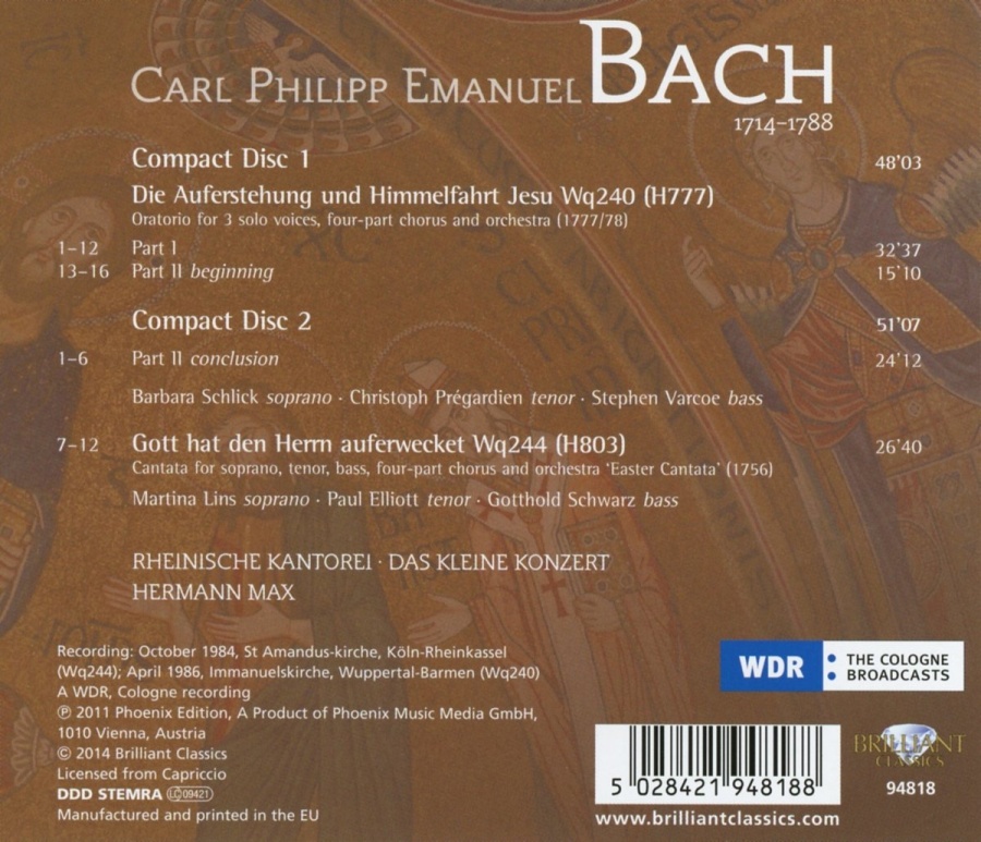 C.P.E. Bach: Die Auferstehung und Himmelfahrt Jesu - slide-1