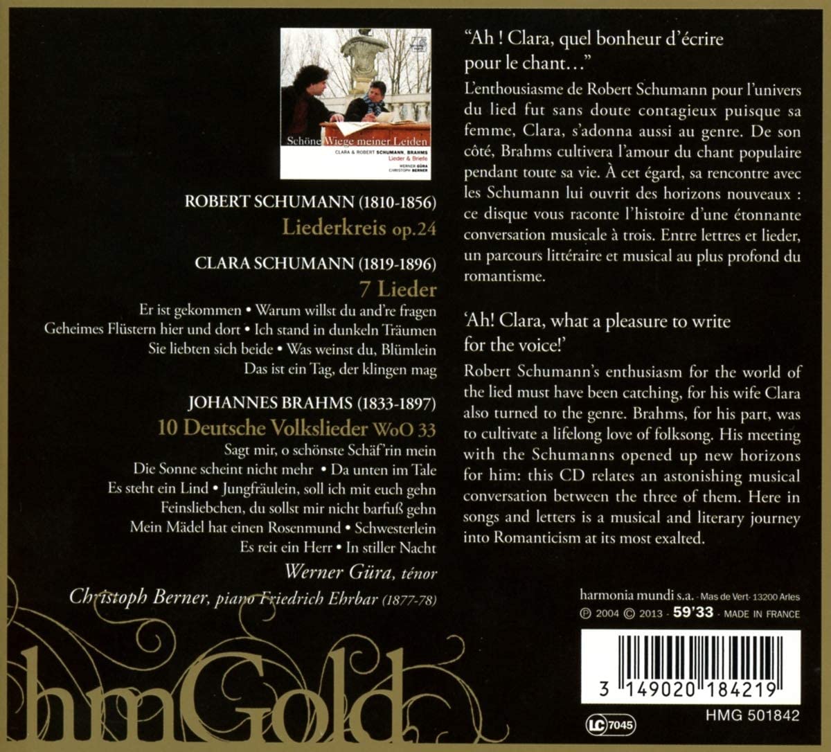 Schöne Wiege meiner Leiden - Lieder & Briefe: Brahms, Clara & Robert Schumann - slide-1