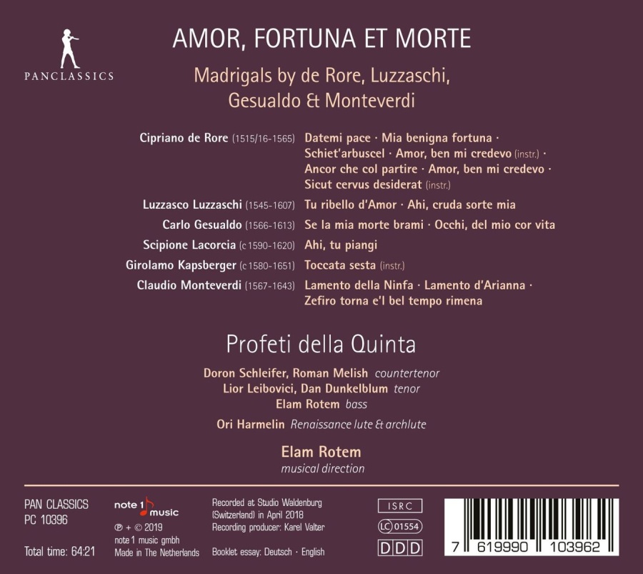 Amor, Fortuna et Morte - madrigals - slide-1