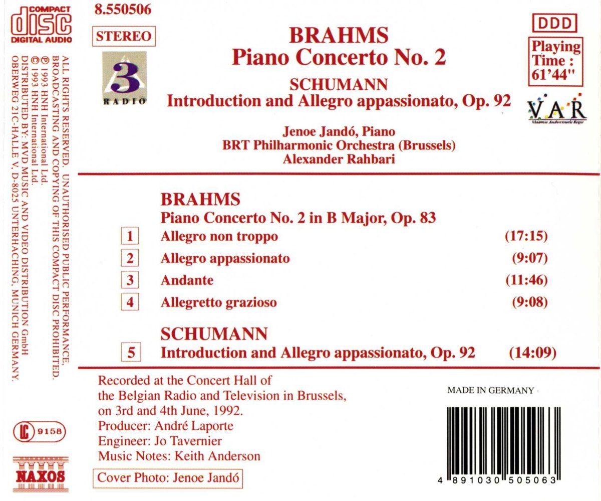 BRAHMS: Piano Concerto No. 2 / SCHUMANN: Introduction and Allegro appassinato - slide-1
