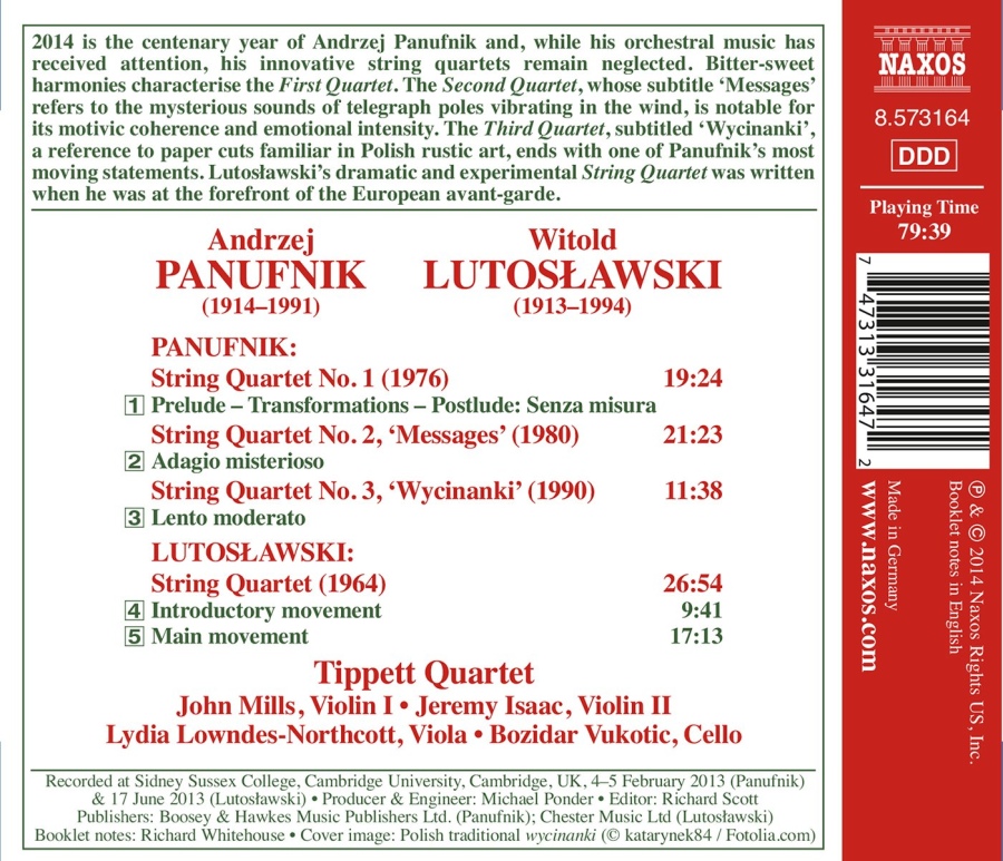Panufnik: String Quartets Nos. 1, 2 & 3; Lutosławski: String Quartet - slide-1