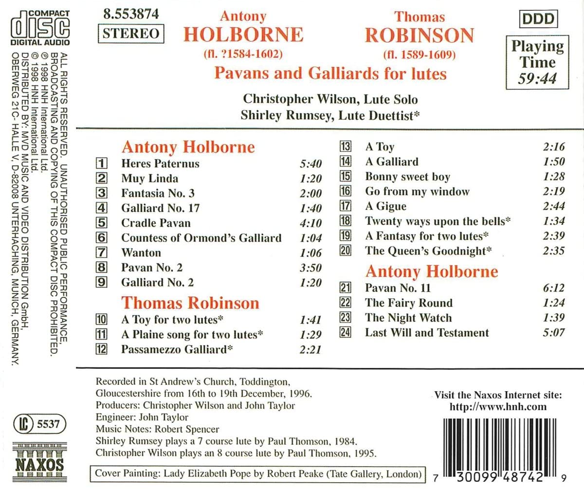 HOLBORNE / ROBINSON: Lute Music - slide-1