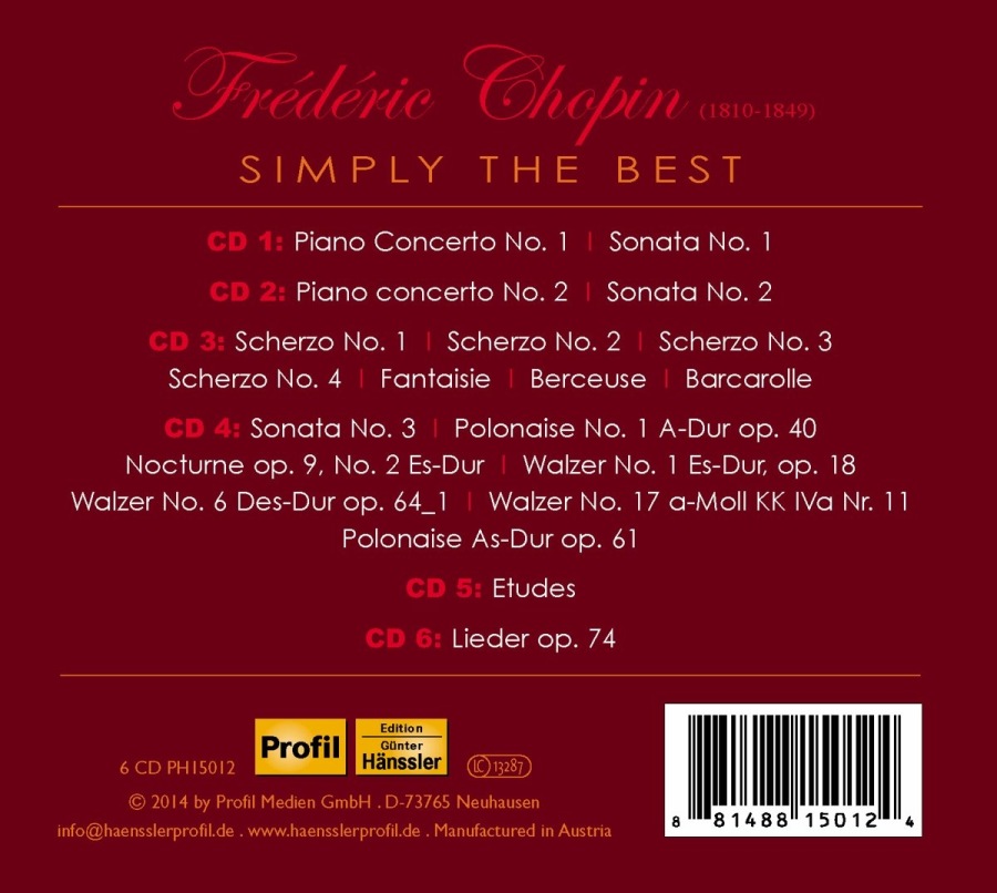 Chopin: Simply the Best - Piano Concertos; Sonatas; Etudes; Waltzes; Songs - slide-1