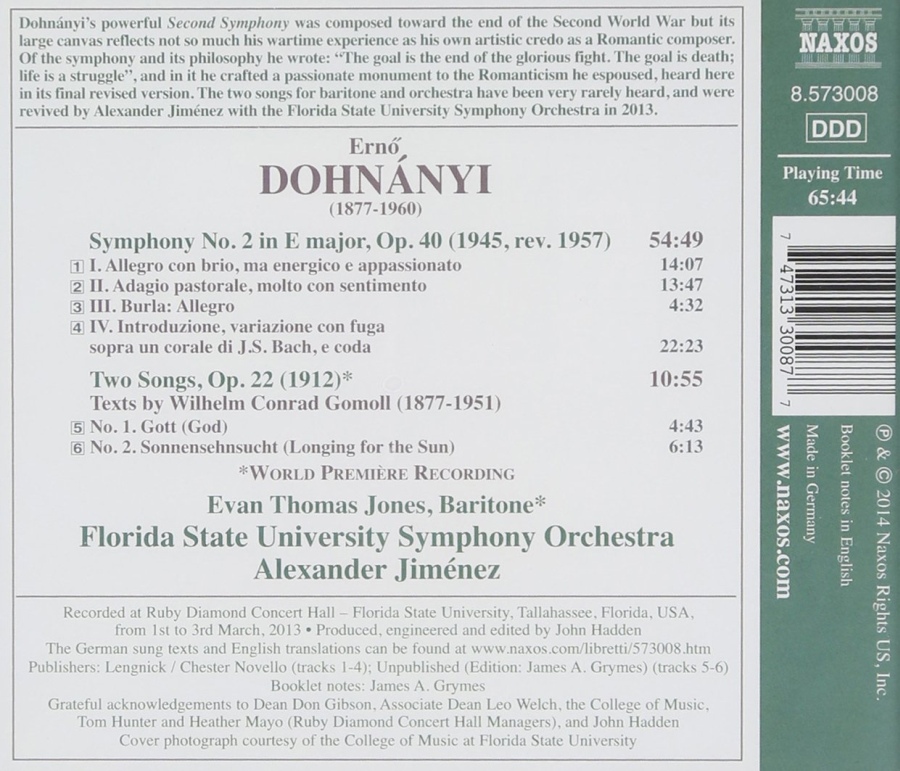 Dohnanyi: Symphony No. 2; Two Songs - slide-1
