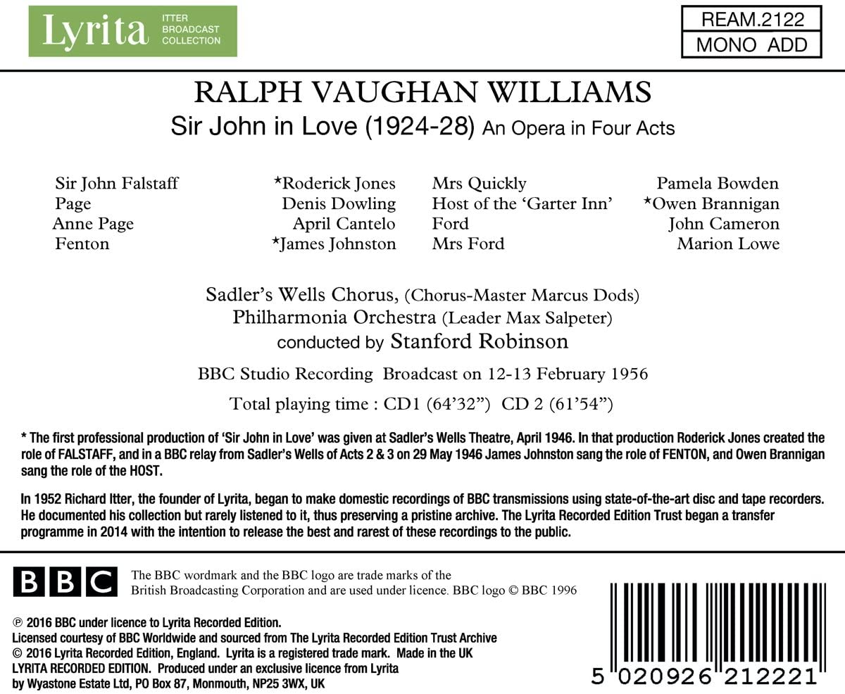 Vaughan Williams: Sir John In Love Opera in 4 Acts - slide-1