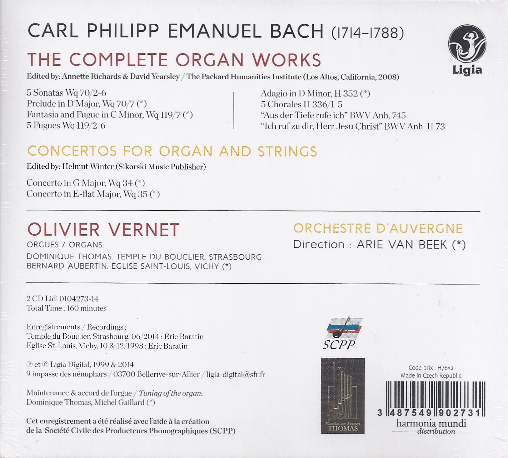 Bach, C.P.E.: L'Oeuvre pour orgue, intégrale - slide-1