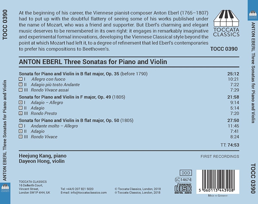 Eberl: Three Sonatas for Piano and Violin - slide-1