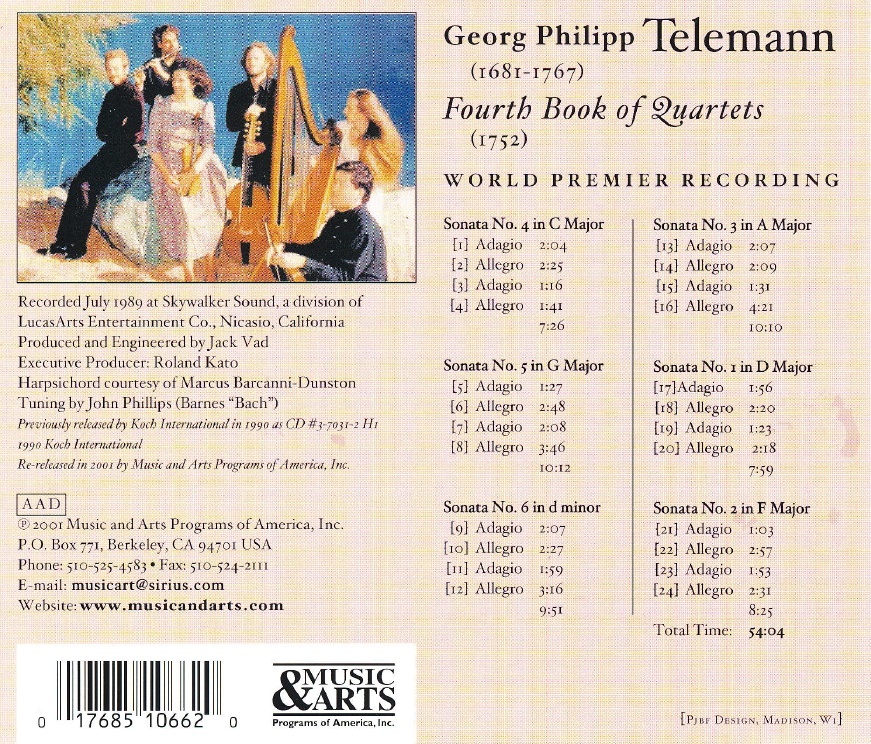 Telemann: Fourth Book of Quartets - slide-1
