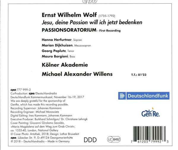 Wolf: Passions-Oratorium "Jesu, deine Passion will ich jetzt bedenken" - slide-1