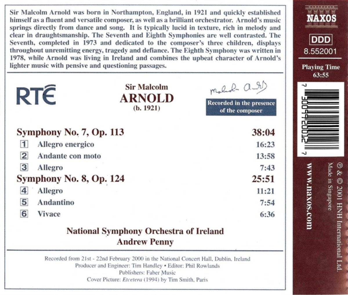 ARNOLD: Symphonies nos. 7 & 8 - slide-1