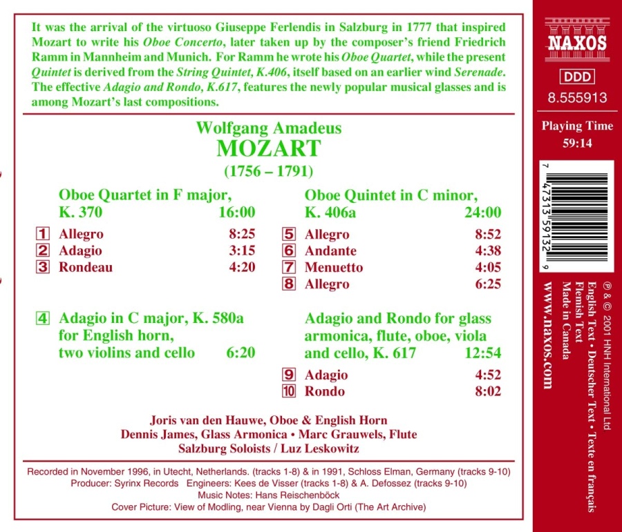 MOZART: Oboe Quartet, K. 370; Oboe Quintet, K. 406a - slide-1