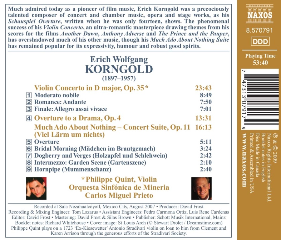 Korngold: Violin Concerto, Much Ado About Nothing – Concert Suite, Overture - slide-1
