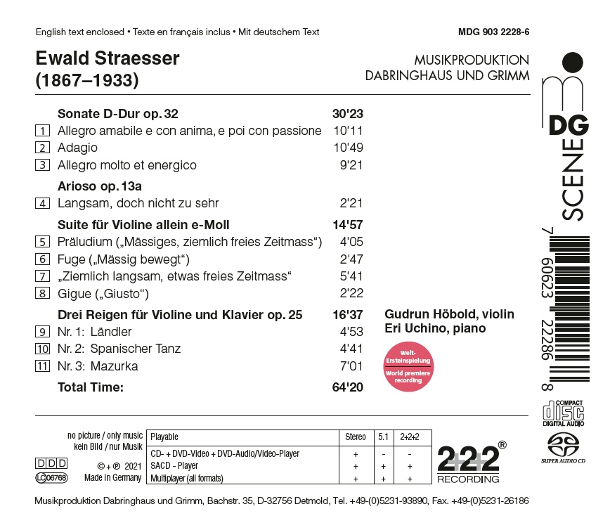 Straesser: Sonata op. 32; Suite; Drei Reigen op. 25 - slide-1