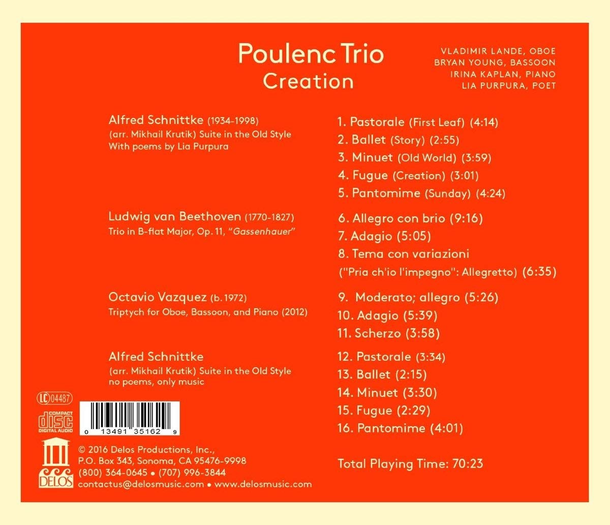 Creation - Schnittke: Suite in the Old Style; Beethoven: Trio “Gassenhauer”; Vazquez: Triptych - slide-1