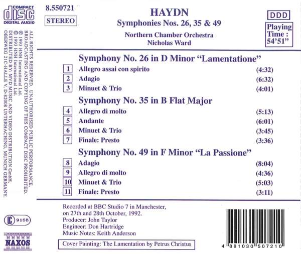 Haydn: Symphonies No. 26 "Lamentatione", No. 35 , 49 "La Passione" (vol 6) - slide-1