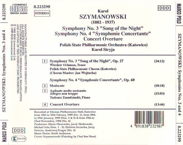 SZYMANOWSKI: Symphonies Nos. 3 & 4 - slide-1