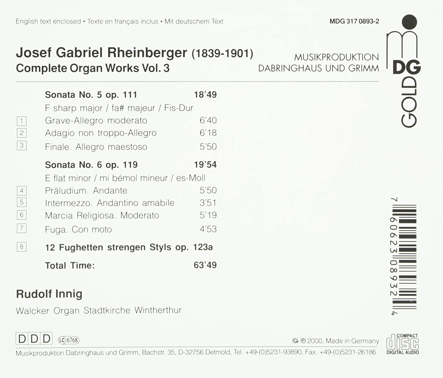 Rheinberger: Complete Organ Works vol. 3 - slide-1
