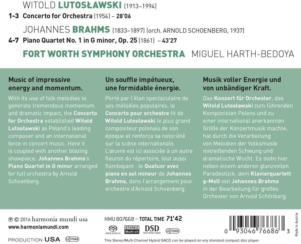 Lutosławski: Concerto for orchestra/ Brahms: Piano Quartet (orkiestracja Schoenberga), - slide-1