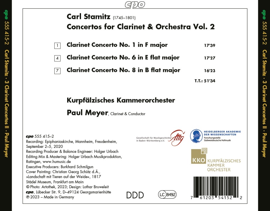 Stamitz: Clarinet Concertos Vol. 2 - Nos. 1, 6 & 8 - slide-1