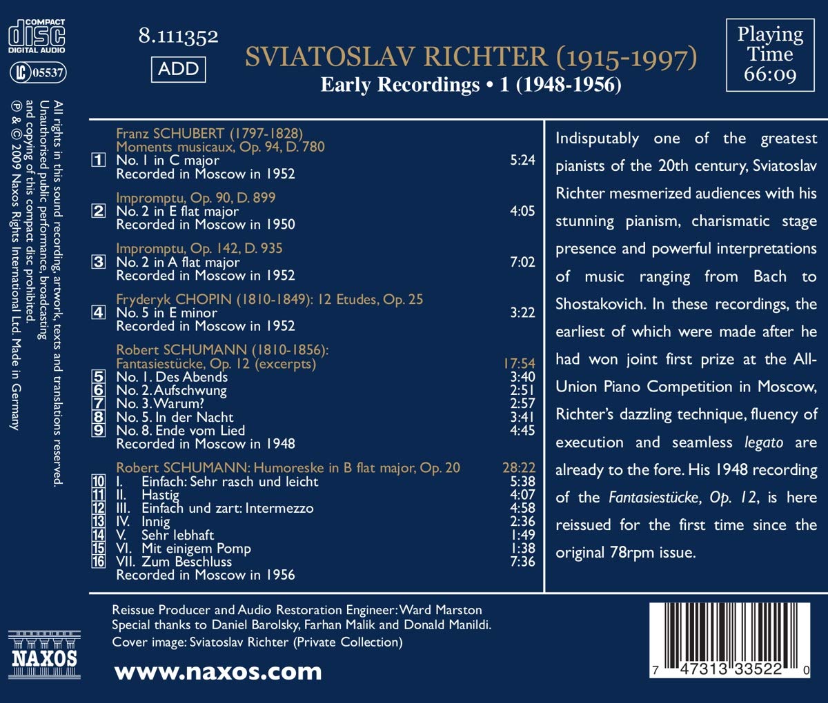 Sviatoslav Richter: Early Recordings Vol. 1 (1948-1956) - slide-1