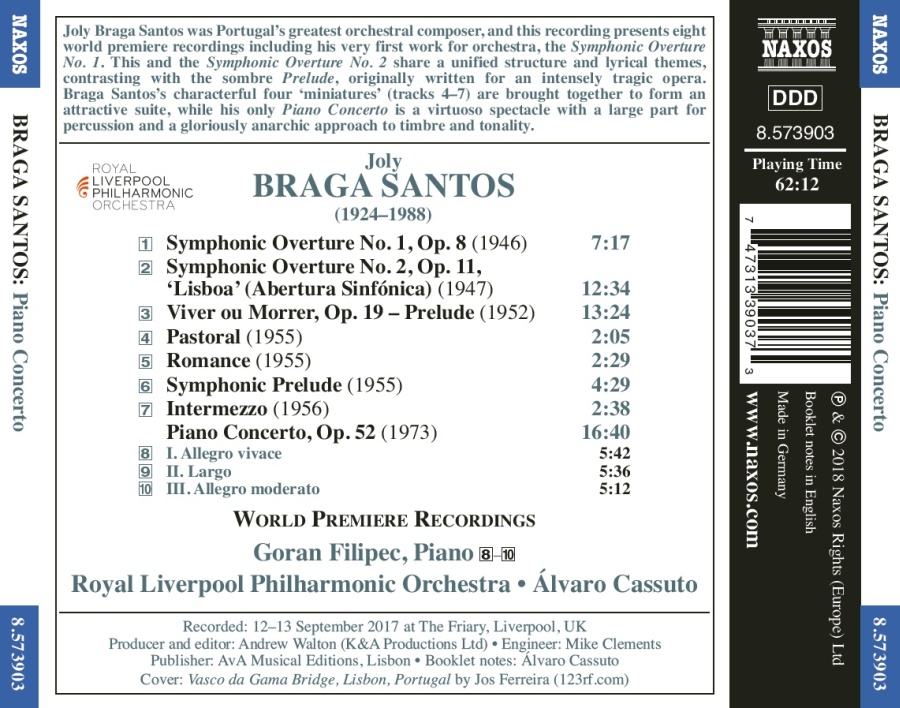 Braga Santos: Piano Concerto; Symphonic Overtures Nos. 1 and 2 - slide-1