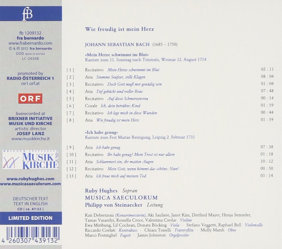 Bach: Kantaty "Mein Herz schwimmt im Blut" & "Ich habe genug" - slide-1