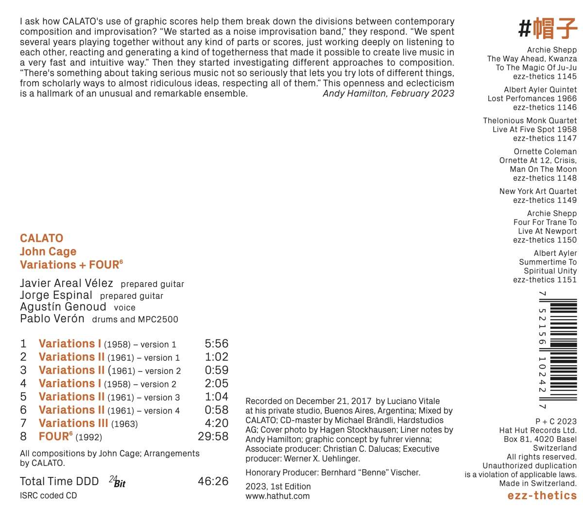 John Cage: Variations + Four6 - slide-1