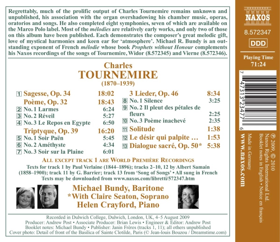 Tournemire: Sagesse, Poeme, Dialogue sacré, 3 Lieder - slide-1